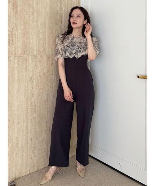 LAGUNAMOON(ラグナムーン)の「LADYチュールオフショルパンツドレス 結婚式 お呼ばれ(パンツドレス・レディース・グリーン/チャコールグレー/ブラック/ライトブルー・SMALL/MEDIUM)」の6枚目の写真