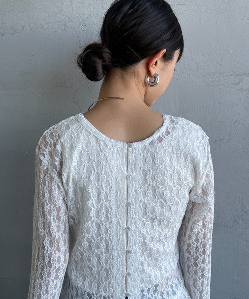 JEANS FACTORY （ジーンズファクトリー）の「[nenom/ネノム] マルチWAY レース ペプラム カーディガン（カーディガン/ボレロ・レディース・ブラウン/ブラック/オフホワイト・F）」の7枚目の写真