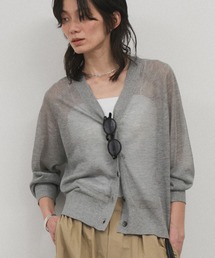 SALON adam et rope' | ブライトラメVネックシアーカーディガン / UV対策・冷房対策(カーディガン/ボレロ)
