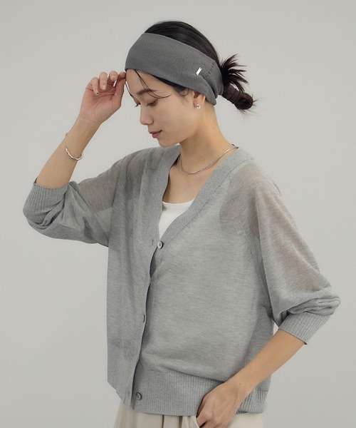 SALON adam et rope'（サロン アダム エ ロペ）の「ブライトラメVネックシアーカーディガン / UV対策・冷房対策（カーディガン/ボレロ・レディース・グレー/ブラウン系その他2/ブラック・FREE）」の15枚目の写真