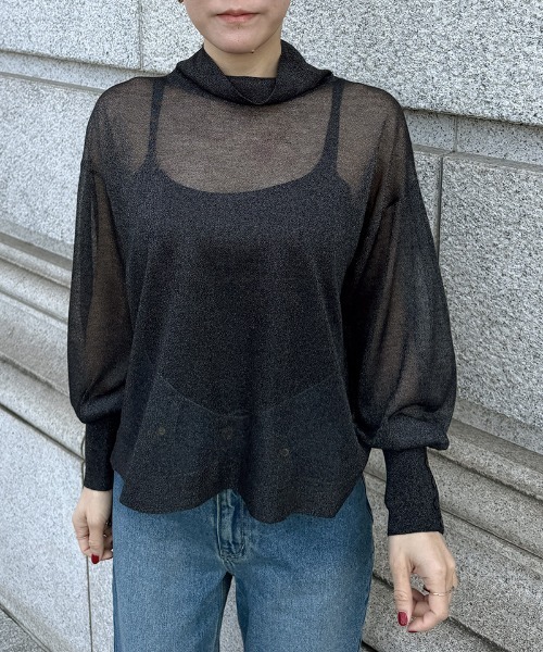 JENNE（ジェンヌ）の「シアータートルトップス（Tシャツ/カットソー・レディース・ホワイト/ブラック・SMALL/MEDIUM/LARGE）」の4枚目の写真