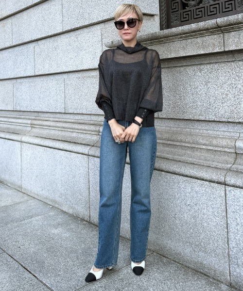 JENNE（ジェンヌ）の「シアータートルトップス（Tシャツ/カットソー・レディース・ホワイト/ブラック・SMALL/MEDIUM/LARGE）」の6枚目の写真