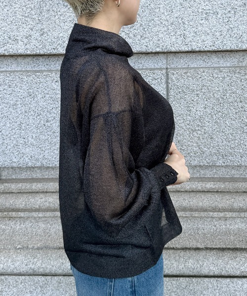 JENNE（ジェンヌ）の「シアータートルトップス（Tシャツ/カットソー・レディース・ホワイト/ブラック・SMALL/MEDIUM/LARGE）」の9枚目の写真