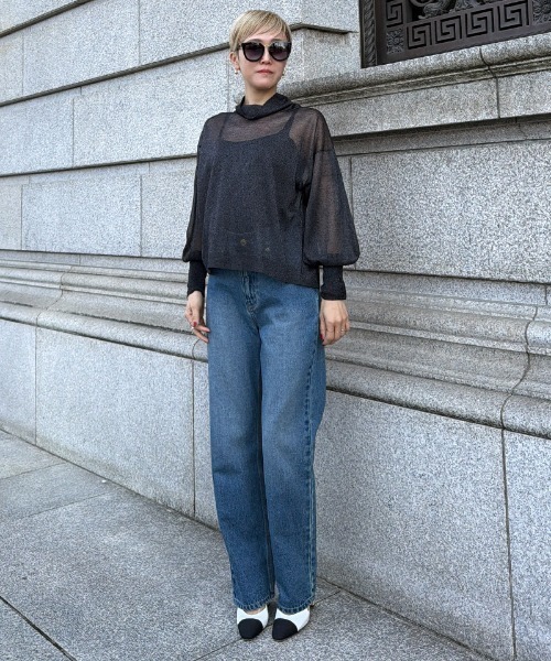 JENNE（ジェンヌ）の「シアータートルトップス（Tシャツ/カットソー・レディース・ホワイト/ブラック・SMALL/MEDIUM/LARGE）」の10枚目の写真