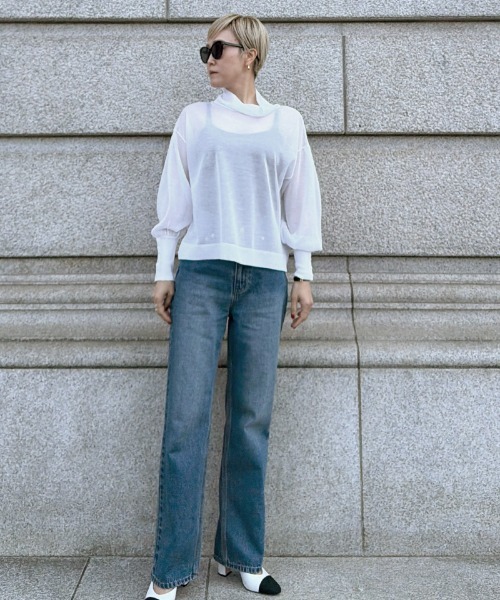 JENNE（ジェンヌ）の「シアータートルトップス（Tシャツ/カットソー・レディース・ホワイト/ブラック・SMALL/MEDIUM/LARGE）」の16枚目の写真