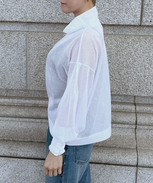 JENNE（ジェンヌ）の「シアータートルトップス（Tシャツ/カットソー・レディース・ホワイト/ブラック・SMALL/MEDIUM/LARGE）」の19枚目の写真