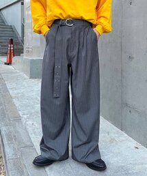 CIAOPANIC | ベルト付きピンストライプスタッズワイドスラックス(その他パンツ)
