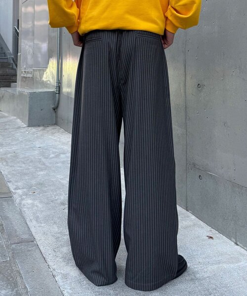 CIAOPANIC(チャオパニック)の「ベルト付きピンストライプスタッズワイドスラックス(その他パンツ・メンズ・ネイビー/グレー/ブラック・MEDIUM/LARGE)」の20枚目の写真