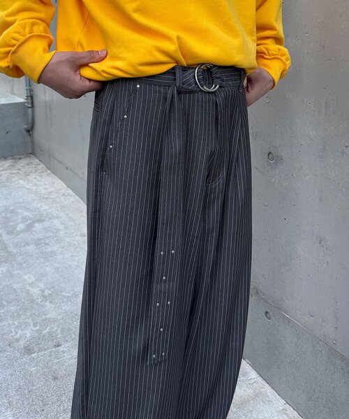 CIAOPANIC(チャオパニック)の「ベルト付きピンストライプスタッズワイドスラックス(その他パンツ・メンズ・ネイビー/グレー/ブラック・MEDIUM/LARGE)」の21枚目の写真