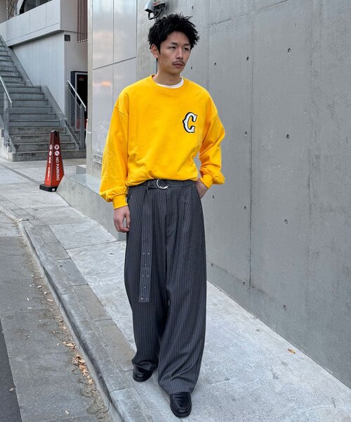 CIAOPANIC(チャオパニック)の「ベルト付きピンストライプスタッズワイドスラックス(その他パンツ・メンズ・ネイビー/グレー/ブラック・MEDIUM/LARGE)」の11枚目の写真