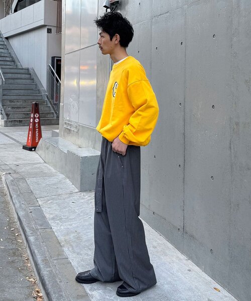 CIAOPANIC(チャオパニック)の「ベルト付きピンストライプスタッズワイドスラックス(その他パンツ・メンズ・ネイビー/グレー/ブラック・MEDIUM/LARGE)」の12枚目の写真