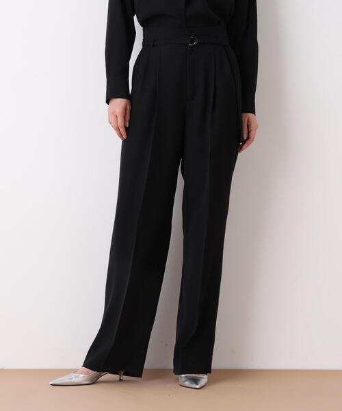 PINKY&DIANNE（ピンキーアンドダイアン）の「◆ダブルサテンタックワイドパンツ（その他パンツ・レディース・ベージュ/ブラック・38/36）」の5枚目の写真