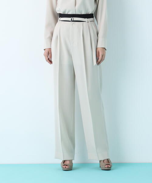 PINKY&DIANNE（ピンキーアンドダイアン）の「◆ダブルサテンタックワイドパンツ（その他パンツ・レディース・ベージュ/ブラック・38/36）」の10枚目の写真