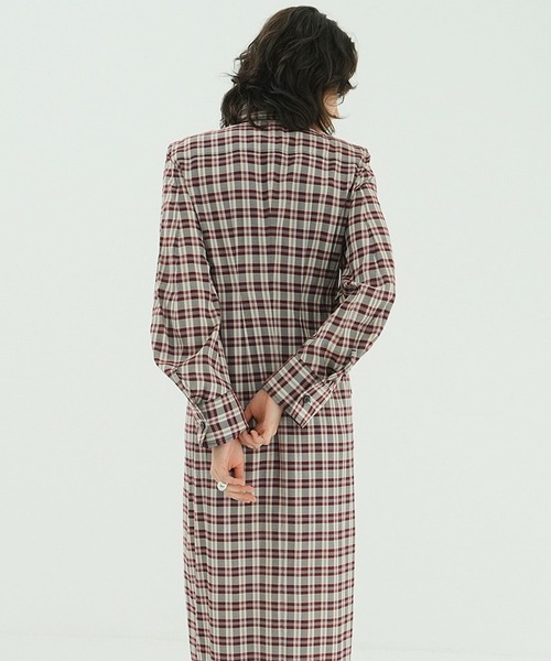 CLANE（クラネ）の「UP POCKET CHECK SHIRT ONEPIECE（シャツワンピース・レディース・ブラック・1/0/2）」の11枚目の写真