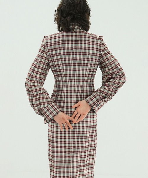 CLANE（クラネ）の「UP POCKET CHECK SHIRT ONEPIECE（シャツワンピース・レディース・ブラック・1/0/2）」の12枚目の写真