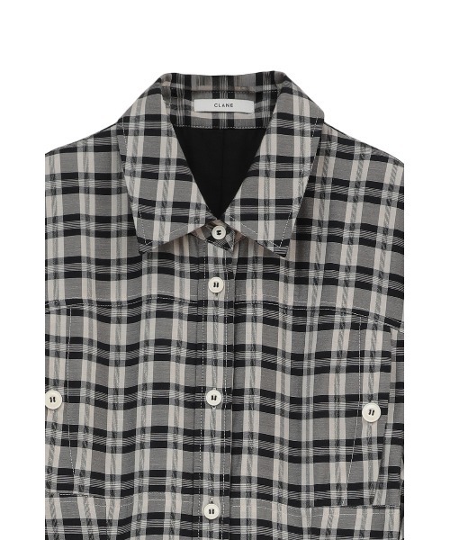 CLANE（クラネ）の「UP POCKET CHECK SHIRT ONEPIECE（シャツワンピース・レディース・ブラック・1/0/2）」の16枚目の写真