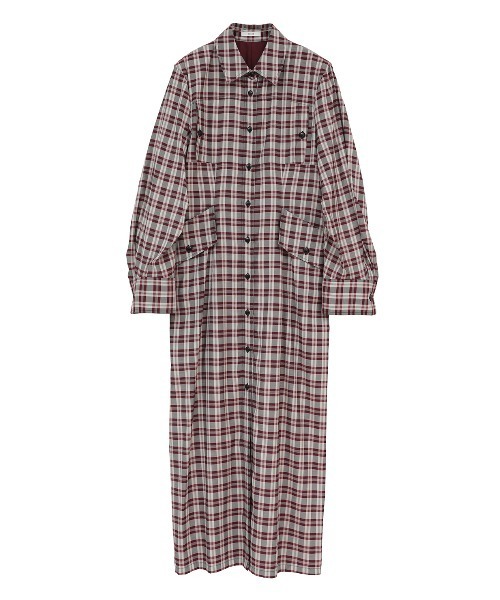 CLANE(クラネ)の「UP POCKET CHECK SHIRT ONEPIECE(シャツワンピース・レディース・ブラック・1/0/2)」の22枚目の写真