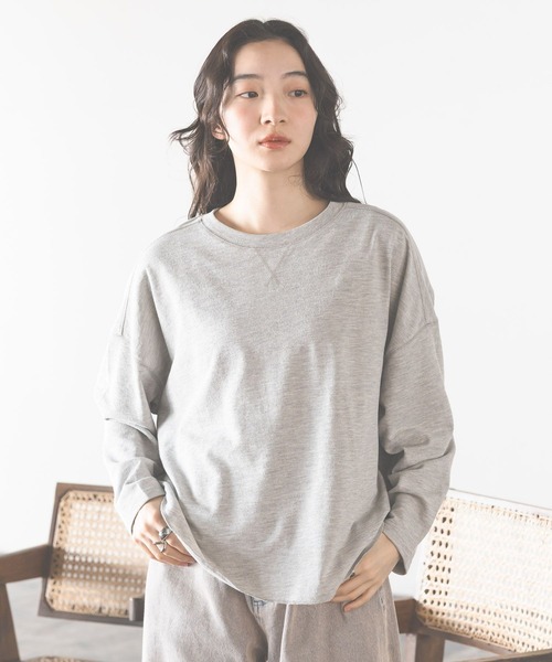 niko and...(ニコアンド)の「ミニパイルラウンドプルオーバー(Tシャツ/カットソー・レディース・レッド/グレー/オフホワイト/ネイビー・MEDIUM/LARGE)」の8枚目の写真