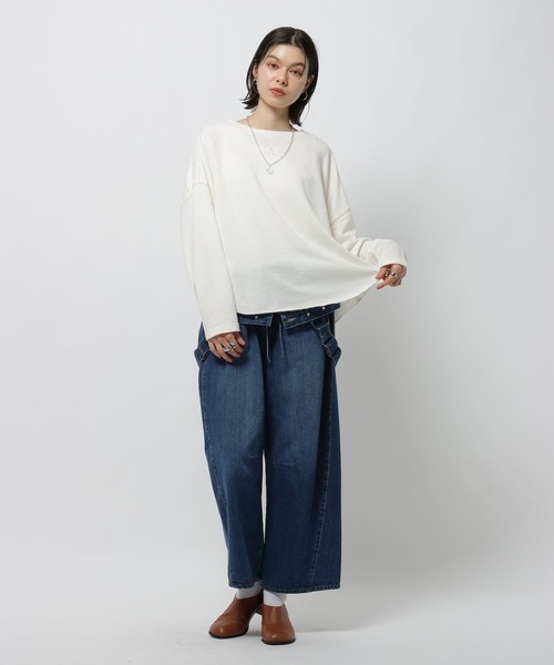 niko and...(ニコアンド)の「ミニパイルラウンドプルオーバー(Tシャツ/カットソー・レディース・レッド/グレー/オフホワイト/ネイビー・MEDIUM/LARGE)」の10枚目の写真