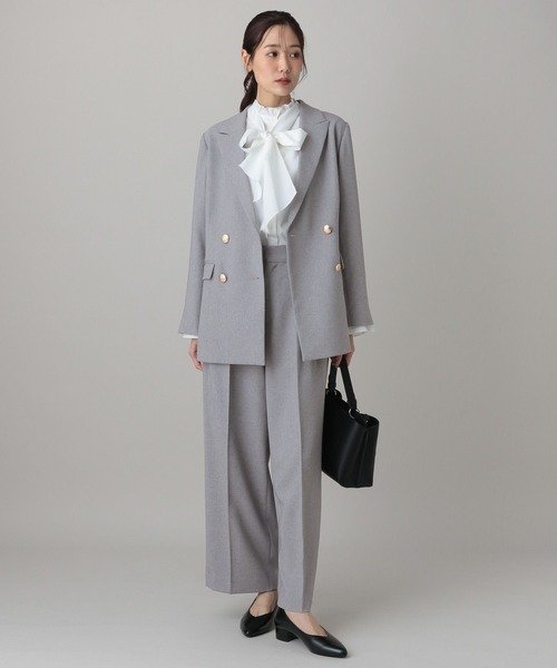 GLOBAL WORK（グローバルワーク）の「MATINEE LINE/ライトミックス/ワイドジャケット/624979（テーラードジャケット・レディース・モカ/ダークブルー/ライトグレー・LARGE/SMALL/MEDIUM）」の5枚目の写真