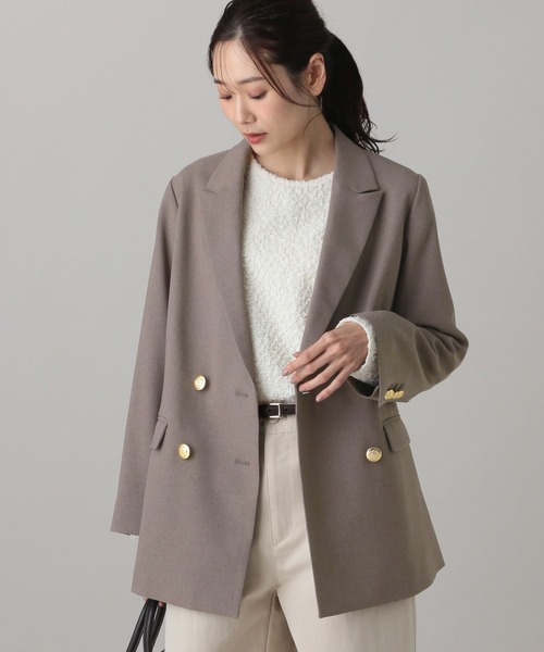 GLOBAL WORK（グローバルワーク）の「MATINEE LINE/ライトミックス/ワイドジャケット/624979（テーラードジャケット・レディース・モカ/ダークブルー/ライトグレー・LARGE/SMALL/MEDIUM）」の10枚目の写真