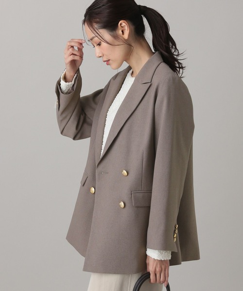 GLOBAL WORK（グローバルワーク）の「MATINEE LINE/ライトミックス/ワイドジャケット/624979（テーラードジャケット・レディース・モカ/ダークブルー/ライトグレー・LARGE/SMALL/MEDIUM）」の12枚目の写真