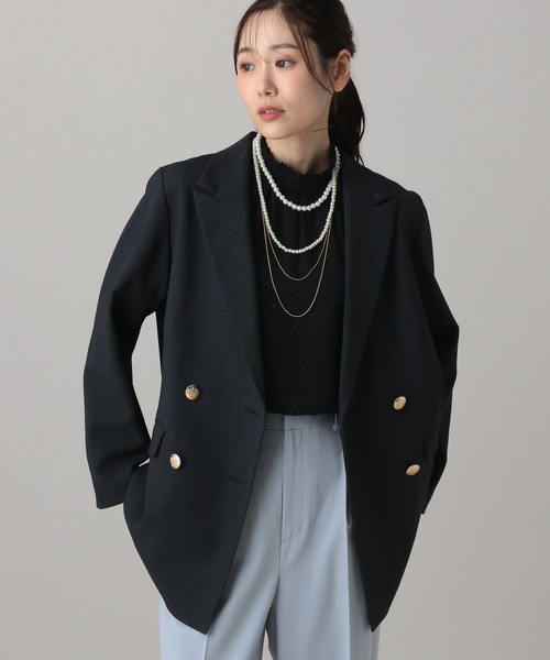 GLOBAL WORK（グローバルワーク）の「MATINEE LINE/ライトミックス/ワイドジャケット/624979（テーラードジャケット・レディース・モカ/ダークブルー/ライトグレー・LARGE/SMALL/MEDIUM）」の15枚目の写真