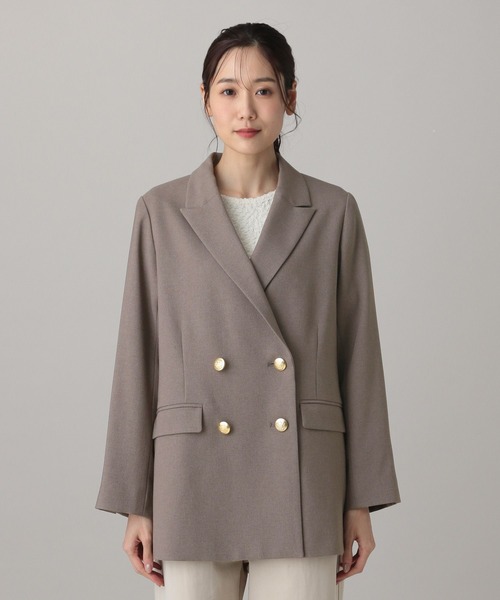 GLOBAL WORK（グローバルワーク）の「MATINEE LINE/ライトミックス/ワイドジャケット/624979（テーラードジャケット・レディース・モカ/ダークブルー/ライトグレー・LARGE/SMALL/MEDIUM）」の18枚目の写真