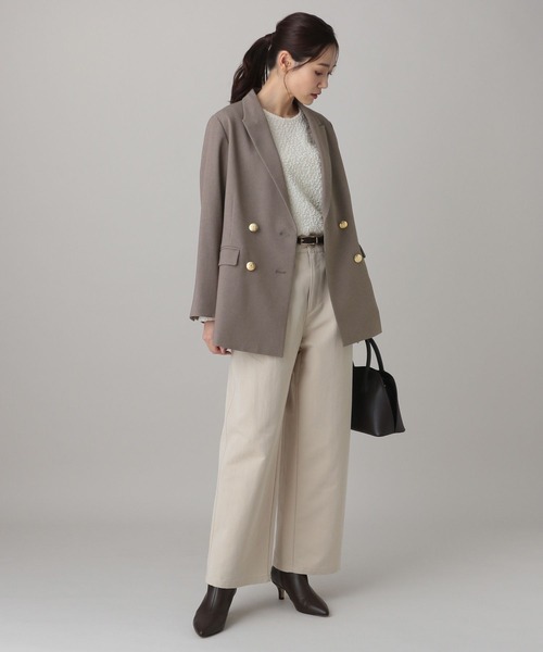 GLOBAL WORK（グローバルワーク）の「MATINEE LINE/ライトミックス/ワイドジャケット/624979（テーラードジャケット・レディース・モカ/ダークブルー/ライトグレー・LARGE/SMALL/MEDIUM）」の9枚目の写真