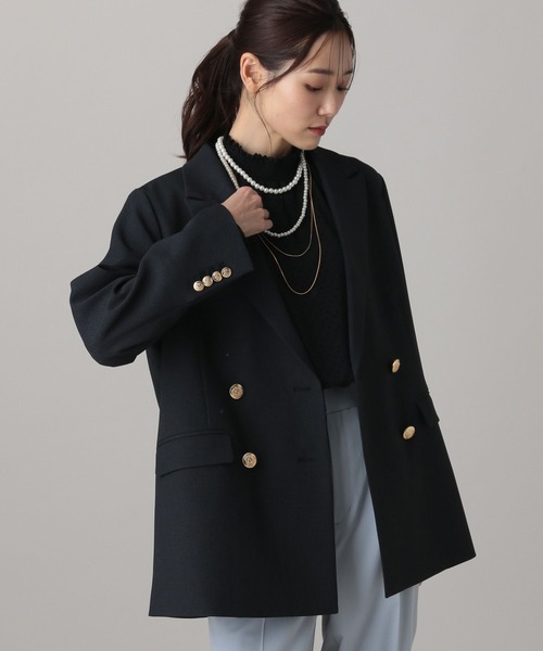 GLOBAL WORK（グローバルワーク）の「MATINEE LINE/ライトミックス/ワイドジャケット/624979（テーラードジャケット・レディース・モカ/ダークブルー/ライトグレー・LARGE/SMALL/MEDIUM）」の16枚目の写真