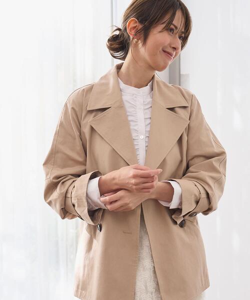 OPAQUE.CLIP（オペークドットクリップ）の「ミドルトレンチコート【洗濯機OK】（トレンチコート・レディース・ベージュ/ネイビー・38/36/40/42）」の6枚目の写真