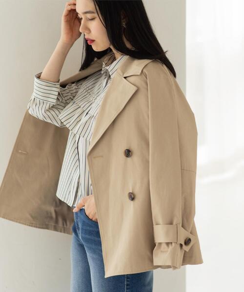 OPAQUE.CLIP（オペークドットクリップ）の「ミドルトレンチコート【洗濯機OK】（トレンチコート・レディース・ベージュ/ネイビー・38/36/40/42）」の8枚目の写真