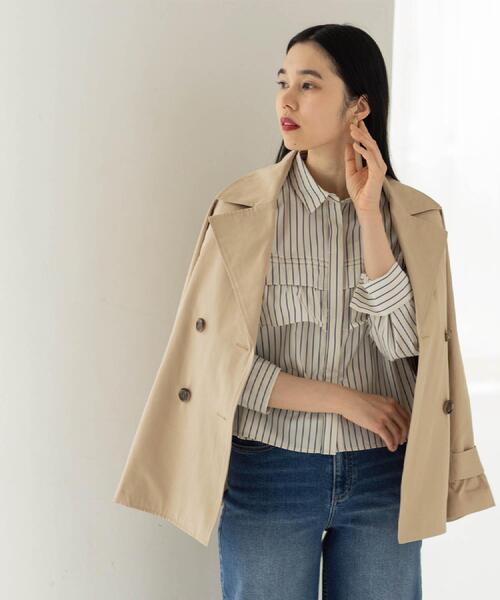 OPAQUE.CLIP（オペークドットクリップ）の「ミドルトレンチコート【洗濯機OK】（トレンチコート・レディース・ベージュ/ネイビー・38/36/40/42）」の9枚目の写真