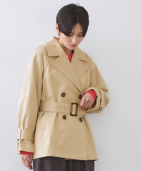 OPAQUE.CLIP（オペークドットクリップ）の「ミドルトレンチコート【洗濯機OK】（トレンチコート・レディース・ベージュ/ネイビー・38/36/40/42）」の21枚目の写真
