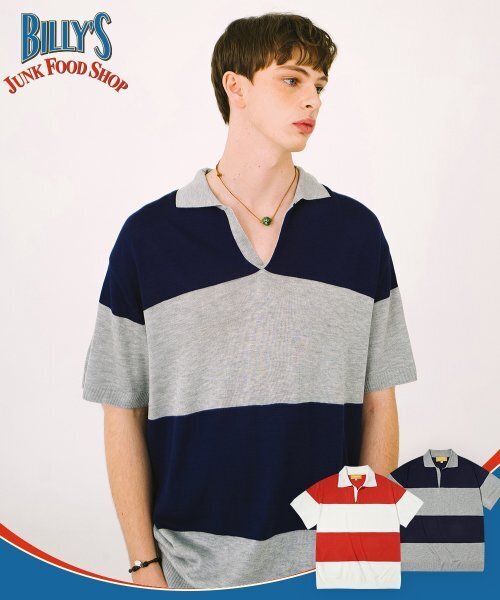 MAINBOOTH（メインブース）の「Billys Block Sweater(BLUE)（ニット/セーター・メンズ・その他・2/3）」の2枚目の写真