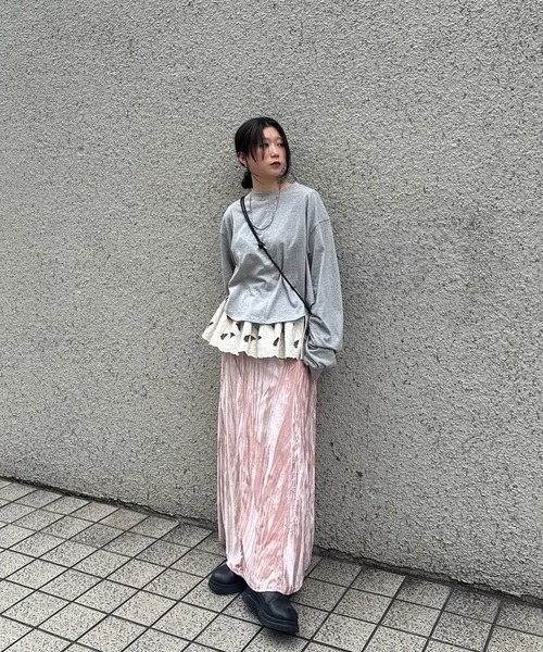 Ameri(アメリ)の「VELOR SET UP(ワンピース・レディース・ダークブルー/ピンク/アイボリー・SMALL/MEDIUM)」の10枚目の写真