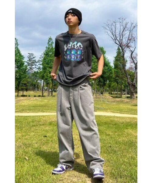 ERRORS EXCEPTED(エラーズエクスペクティド)の「WT033 プリーツテーパードデニムパンツ (グレー)(デニムパンツ・メンズ・その他・M/S/L/XS)」の2枚目の写真