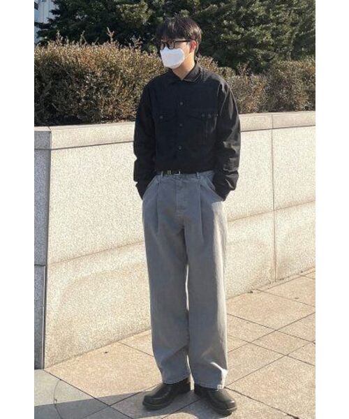 ERRORS EXCEPTED(エラーズエクスペクティド)の「WT033 プリーツテーパードデニムパンツ (グレー)(デニムパンツ・メンズ・その他・M/S/L/XS)」の3枚目の写真