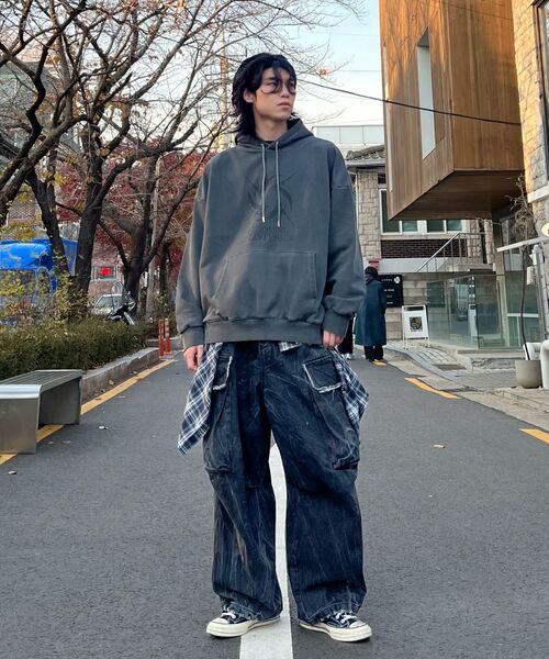 THE MILE(ザマイル)の「ブルーミングダストスウェットフード BLACK(パーカー・メンズ・その他・S/M/L/XL)」の14枚目の写真