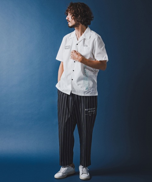 seventy seven(セブンティセブン)の「mhs2492-open collar S-S shirt (26S) 半袖シャツ(7726S330)(シャツ/ブラウス・メンズ・ベージュ/ホワイト/ブラック・XL/L/M/S)」の8枚目の写真