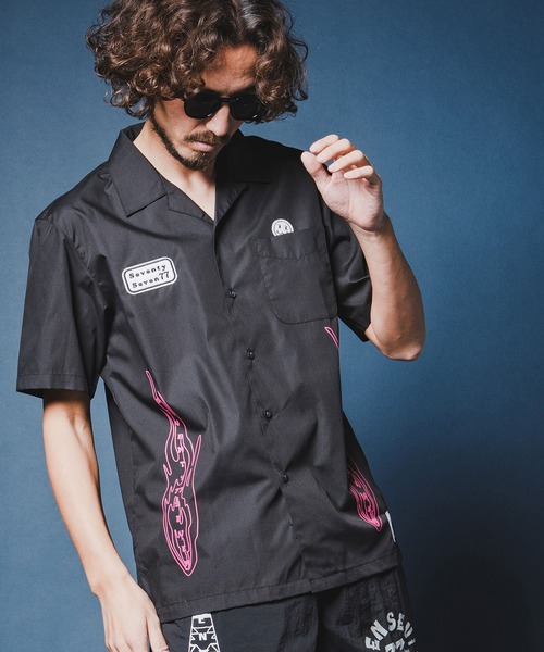 seventy seven(セブンティセブン)の「mhs2492-open collar S-S shirt (26S) 半袖シャツ(7726S330)(シャツ/ブラウス・メンズ・ベージュ/ホワイト/ブラック・XL/L/M/S)」の11枚目の写真