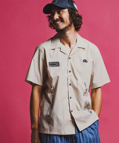 seventy seven(セブンティセブン)の「mhs2492-open collar S-S shirt (26S) 半袖シャツ(7726S330)(シャツ/ブラウス・メンズ・ベージュ/ホワイト/ブラック・XL/L/M/S)」の15枚目の写真