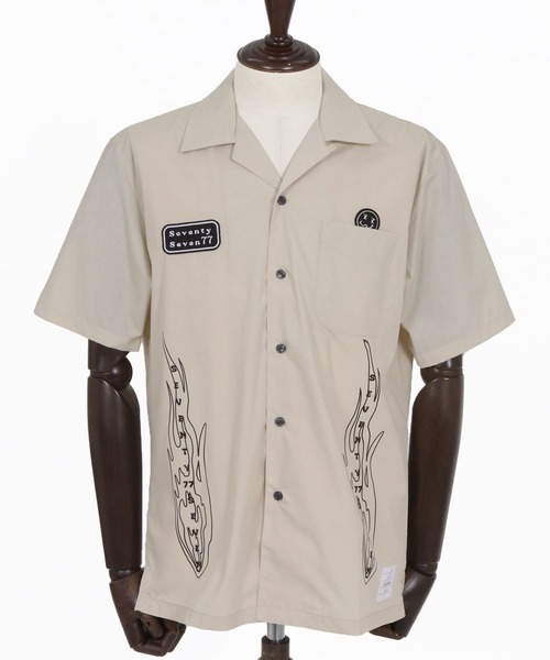 seventy seven(セブンティセブン)の「mhs2492-open collar S-S shirt (26S) 半袖シャツ(7726S330)(シャツ/ブラウス・メンズ・ベージュ/ホワイト/ブラック・XL/L/M/S)」の21枚目の写真