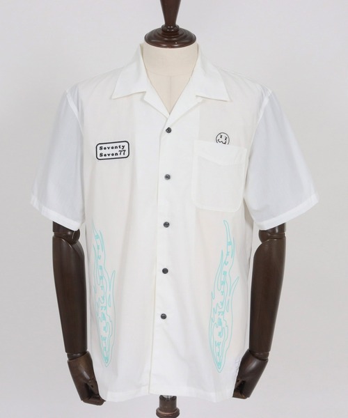 seventy seven(セブンティセブン)の「mhs2492-open collar S-S shirt (26S) 半袖シャツ(7726S330)(シャツ/ブラウス・メンズ・ベージュ/ホワイト/ブラック・XL/L/M/S)」の22枚目の写真
