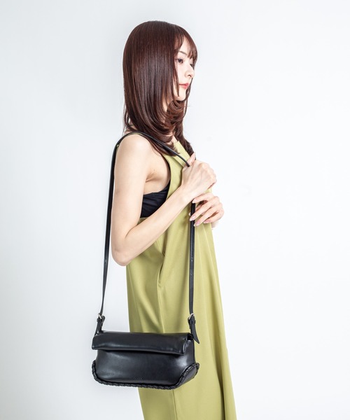 ADD CULUMN（アドカラム）の「【ADD CULUMN/アドカラム】ショルダーバッグ 　ROLLA OBLONG S STITCH（ショルダーバッグ・レディース・ブラック/アイボリー/ライトイエロー・FREE）」の5枚目の写真