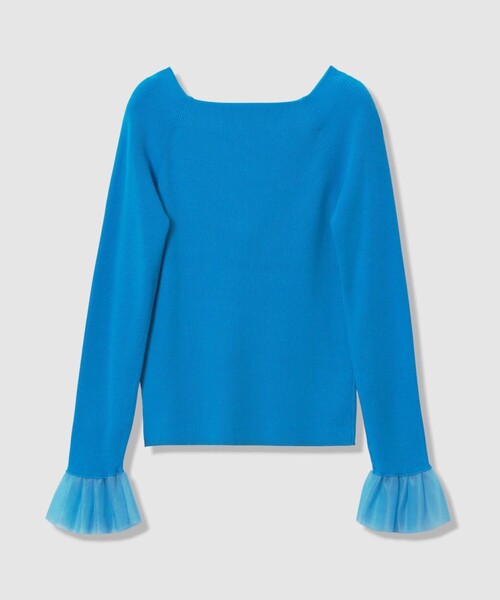 allureville（アルアバイル）の「２WAYネックフリルカフプルオーバー（ニット/セーター・レディース・ブルー/オフホワイト/ブラック・2）」の13枚目の写真