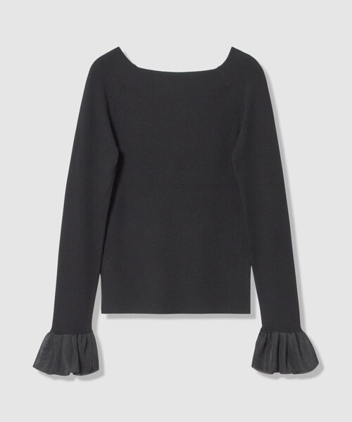 allureville（アルアバイル）の「２WAYネックフリルカフプルオーバー（ニット/セーター・レディース・ブルー/オフホワイト/ブラック・2）」の15枚目の写真