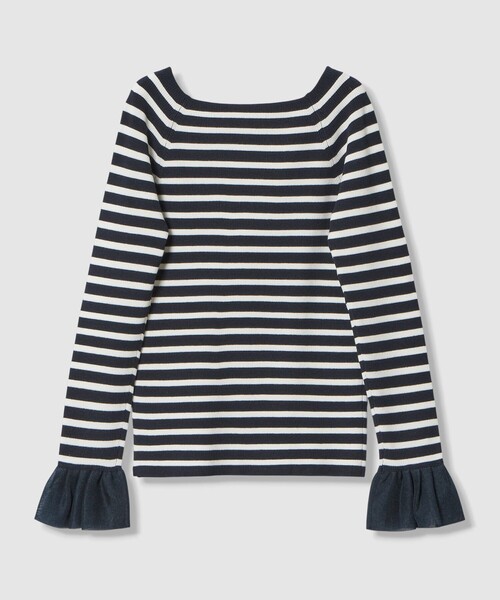 allureville（アルアバイル）の「２WAYネックフリルカフプルオーバー（ニット/セーター・レディース・ブルー/オフホワイト/ブラック・2）」の19枚目の写真