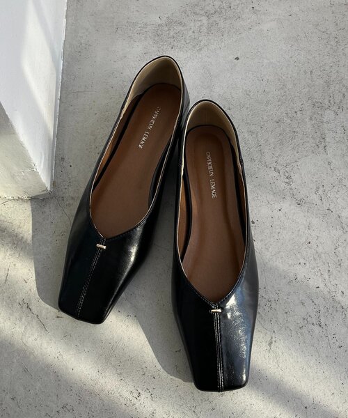 CAPRICIEUX LE'MAGE（カプリシューレマージュ）の「【大人の定番パンプス】スクエアステッチフラットシューズ（パンプス・レディース・ブラック・37/36/38）」の5枚目の写真