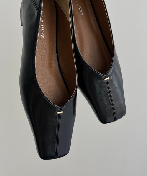 CAPRICIEUX LE'MAGE（カプリシューレマージュ）の「【大人の定番パンプス】スクエアステッチフラットシューズ（パンプス・レディース・ブラック・37/36/38）」の6枚目の写真